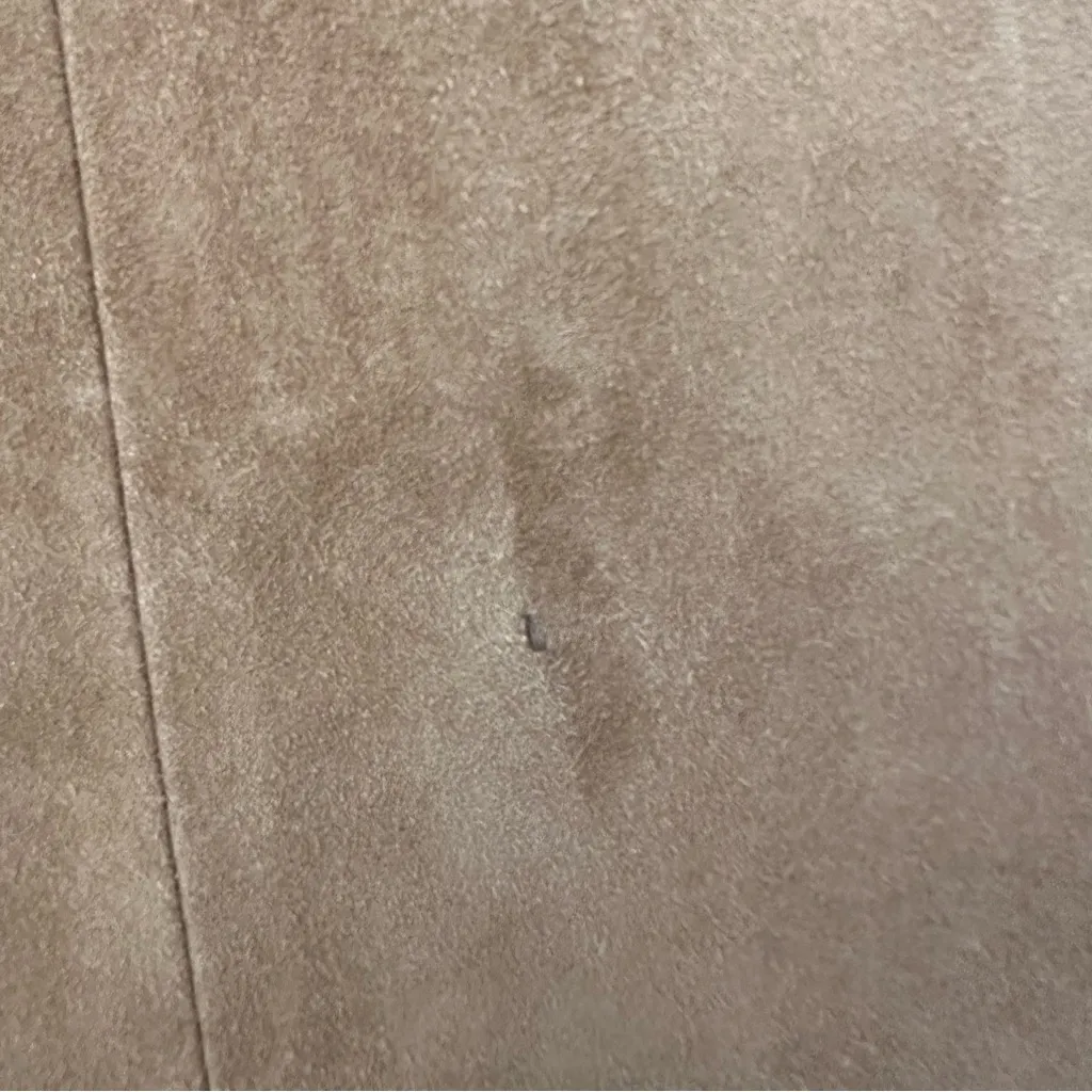 Max Mara Genuine Suede Leather A-Line Midi Skirt in Brown Size 14 US 48 IT - Image 9