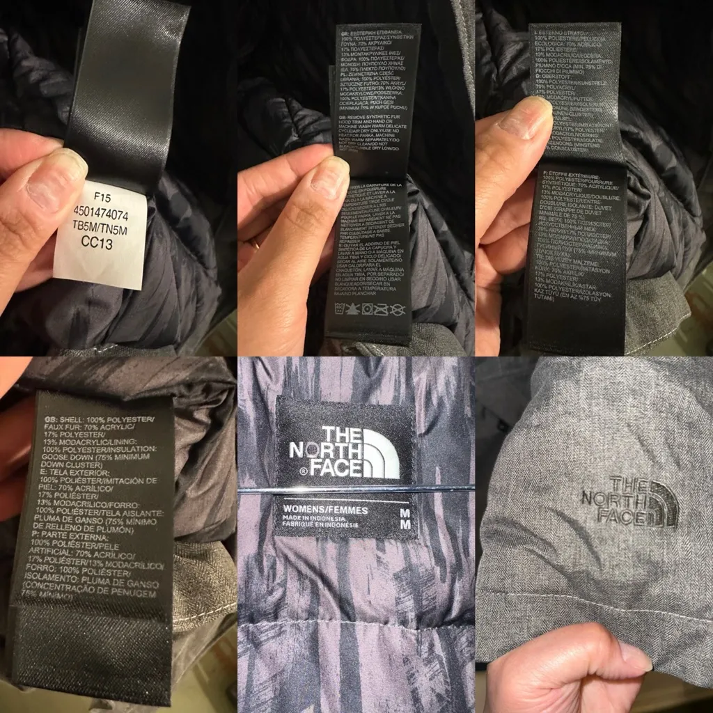 The North Face Women's Charcoal Dark Gray Heavy Hooded Parka Size Medium - Image 11