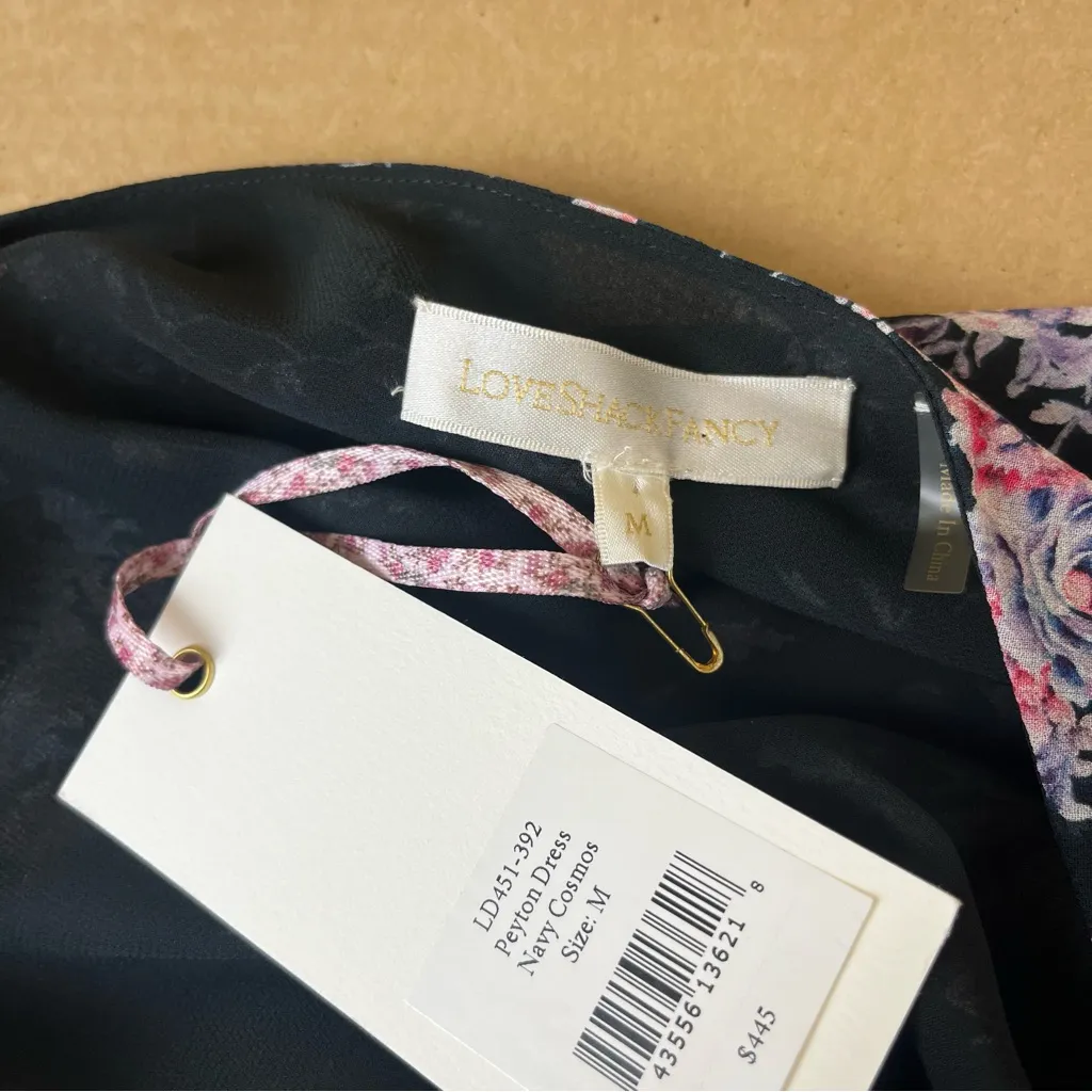 LoveShackFancy Peyton One Shoulder Dress in Navy Cosmos - Image 7