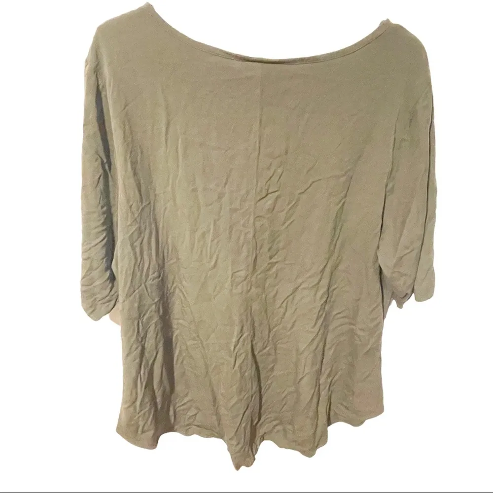 Torrid Plus Size 2X Olive Green Stretch Challis V Neck Short Sleeve T-shirt - Image 5