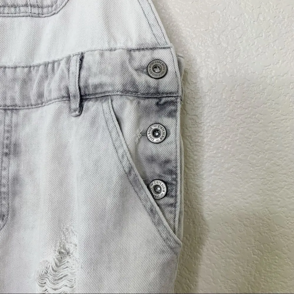 Zara Basic Bleach Distressed Cargo Style Jeans Overalls - Image 6