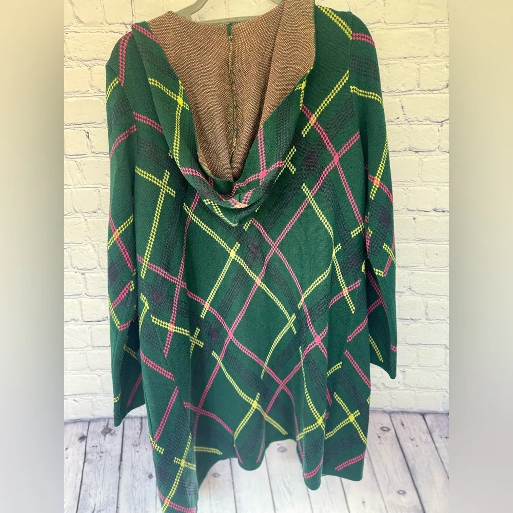 Denim & Co. Jacquard Sweater Coat with Pockets size Medium Green - Image 11
