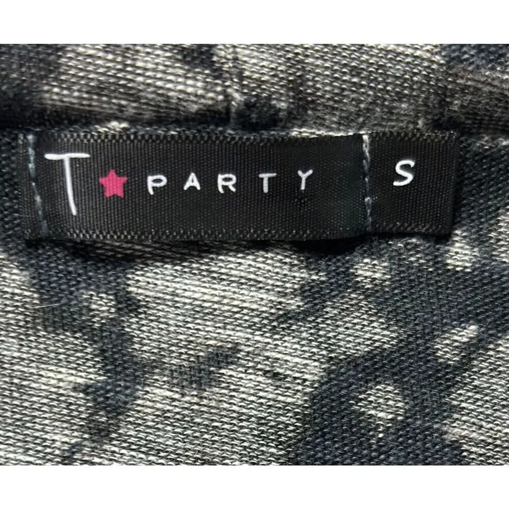 T Party Cardigan Size Small Boho Black Tie Dye Waterfall Open Artsy Festival - Image 5