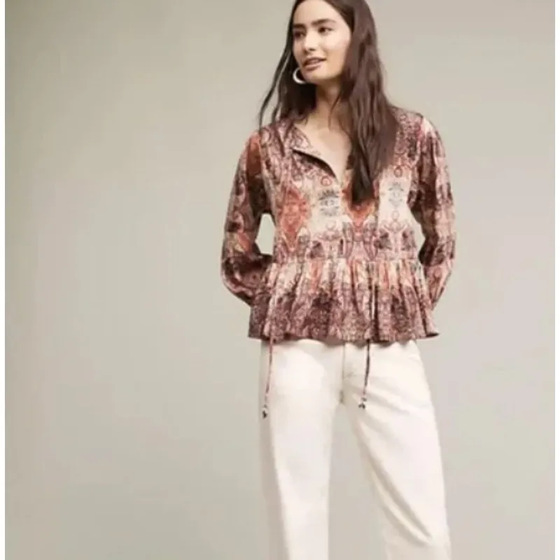 Anthropologie | Raga | Evalona Paisley Blouse | Sz XS - Image 11
