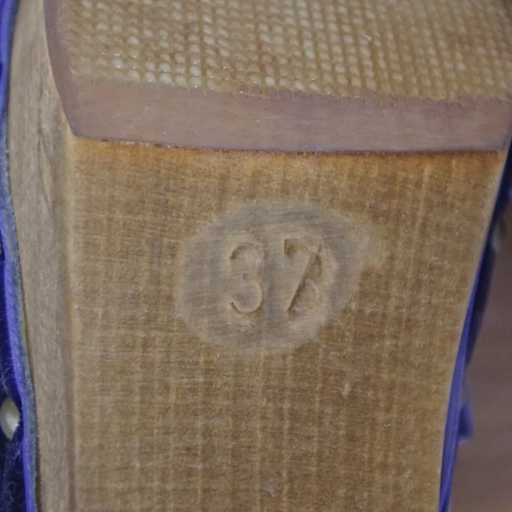 Sanita Grey Leather and wooden clog mules size 37 Gray - Image 4