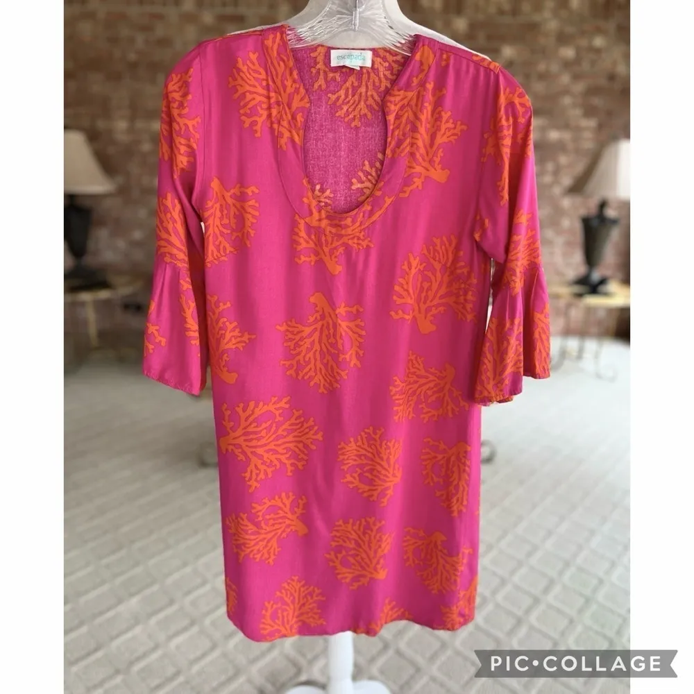 Escapada Dress Coral Reef Tropical Sheath Mini Purple XS Party Vacation Coastal - Image 11