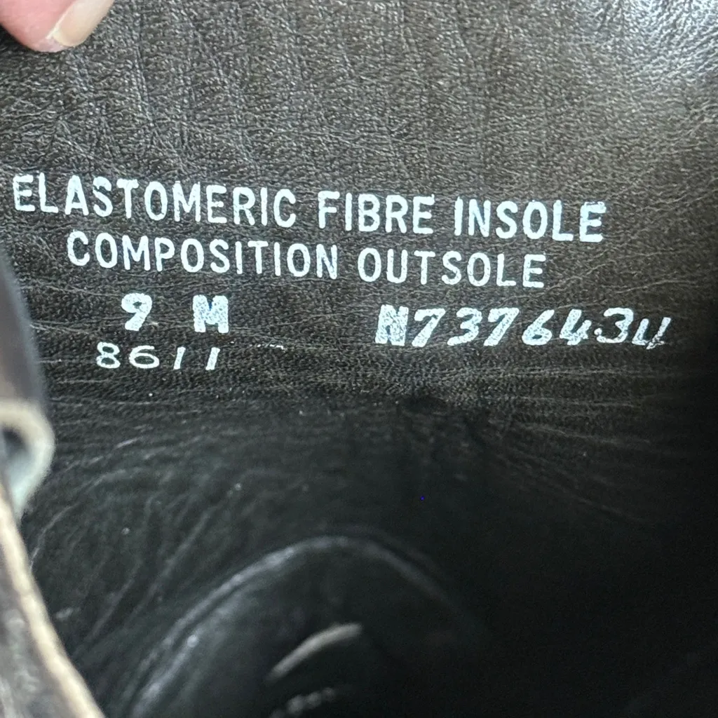 Double H Boots Vintage Leather Harness USA Made Round Toe Rugged Moto T1 Black Size 9 - Image 13