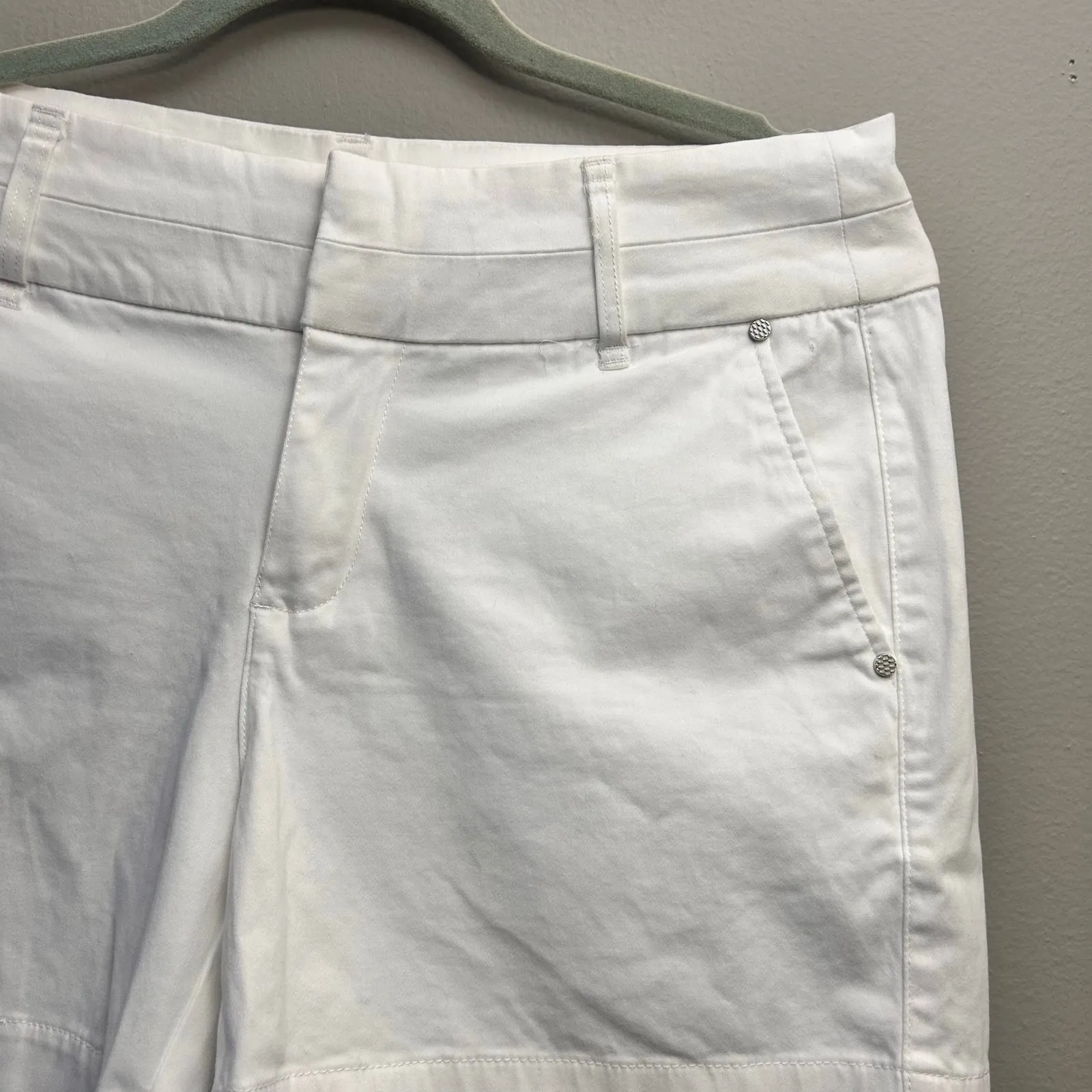 Westport 1962 High Rise Chino Bermuda Shorts, White Sz 10 - Image 4