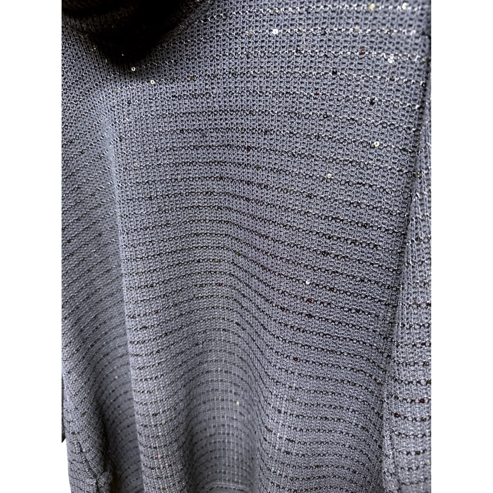 Ruby Rd Petite Navy Blue Sequin Knit Cowl Neck Sweater Top PL Size undefined - Image 6