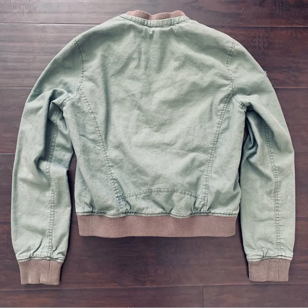 Bethany Mota Cute Top Gun Inspired Green Army Military Bomber Jacket | Size: M - Image 7
