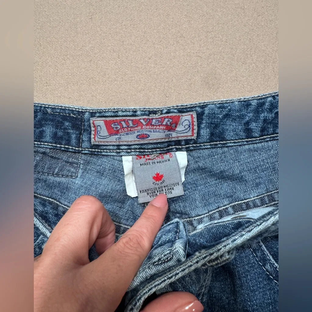 Silver Vintage Jeans Classic Blue Denim Flare leg Y2K - Image 3