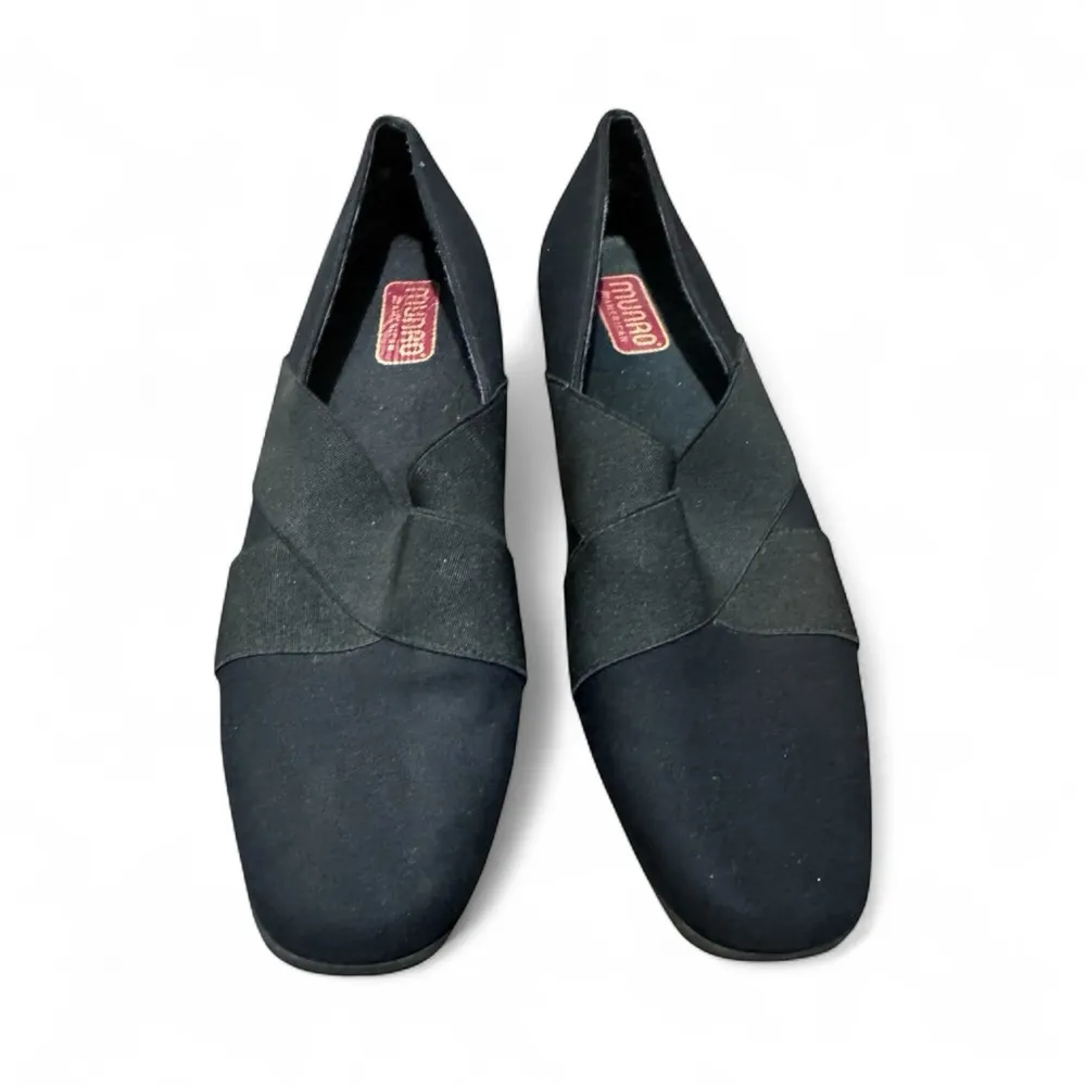 Munro Black Walking Wedge Crisscross Slip-Ons Size 6.5 Comfortable Staple Basic - Image 2