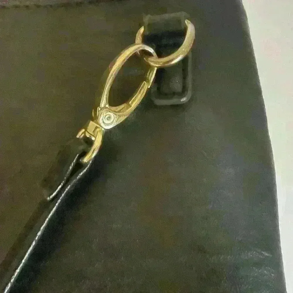 Traventi Leather double slip black crossbody hand‎ bag - Image 8