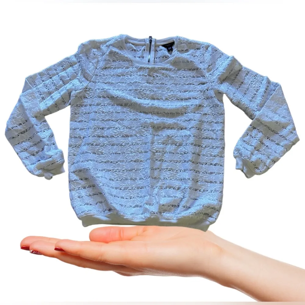 Ann Taylo Cardigan Sweater MP Women's Black Cotton/ Poly Lace Long Sleeve‎ Zipp - Image 3