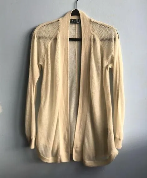 Magaschoni Knitted Open Front Lightweight 100% Cashmere Cardigan Sweater - Image 1