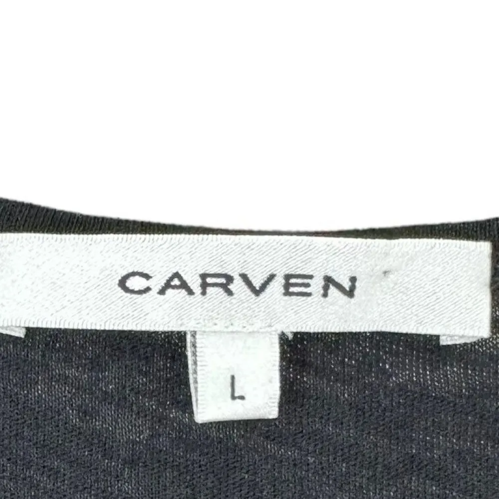 CARVEN Black Cotton Jersey Sleeveless Beaded Pocket A - Image 3