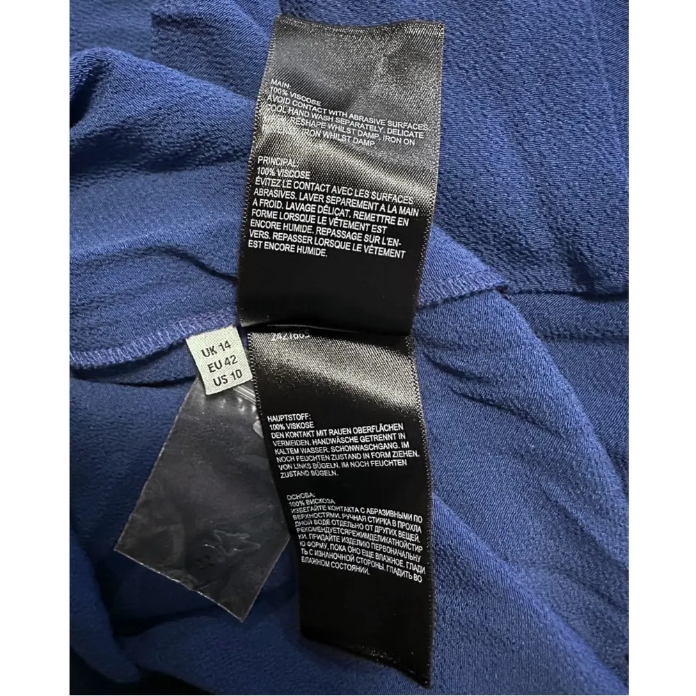 Whistles Dark Blue Eloise Textured Viscose Dress, US Size 10 / UK 14 - Image 6