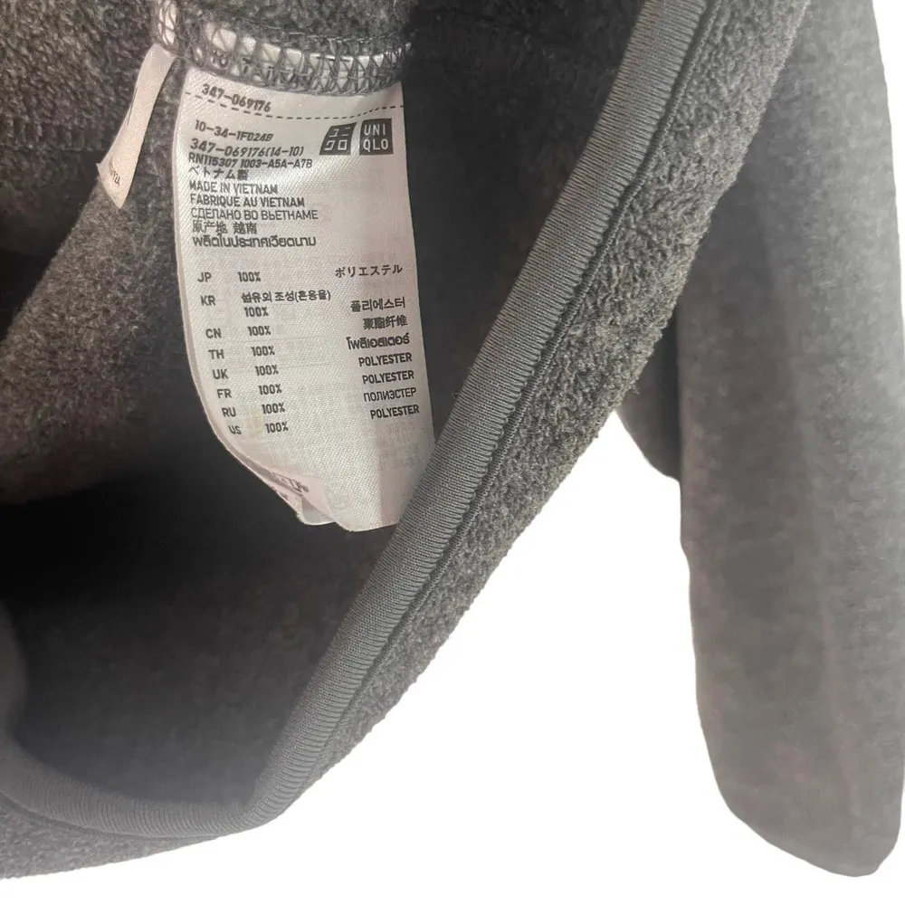 Uniqlo Women's Size Medium‎ Grey Full Zip Fleece Sweater - Image 5