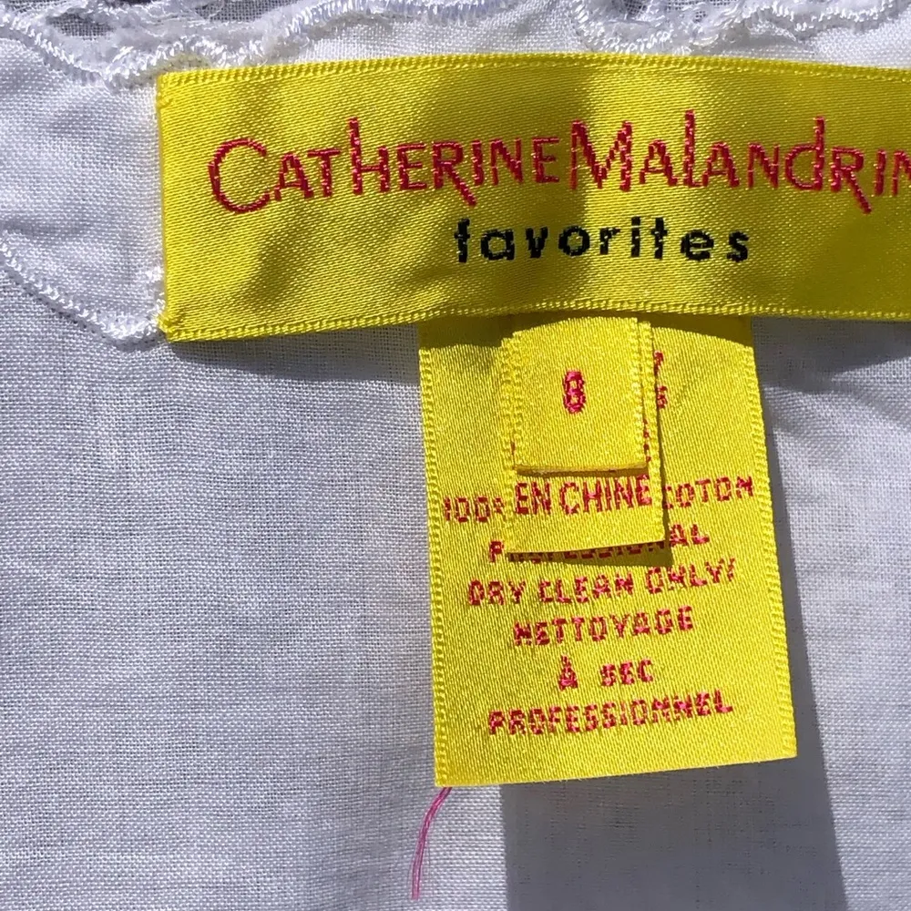 Catherine Malandrino Noelle White Embroidered Eyelet Tunic 8 - Image 5