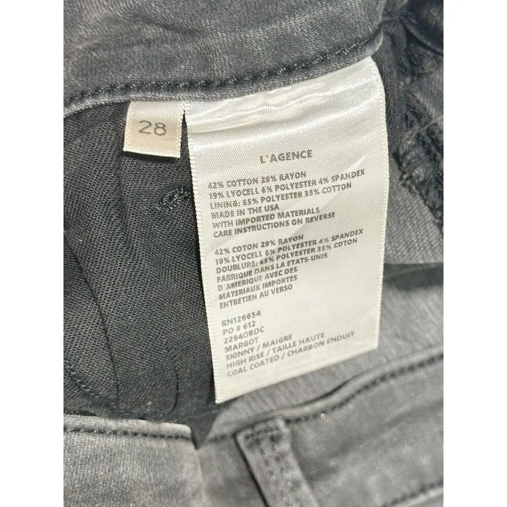 L'Agence Women's Dark Wash High Rise‎ Skinny Jeans Black Size 28 - Image 4