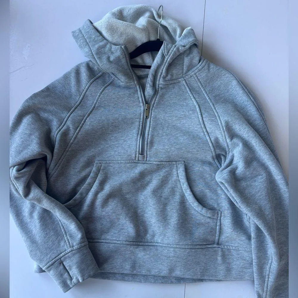 Scuba hoodie sweatshirt grey large women’s Gray - Image 2