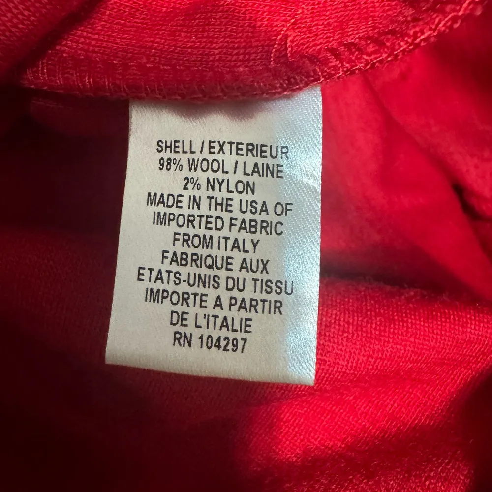 Milly NY Red Wool sheath dress gold chain belt sz M old money classic USA - Image 9