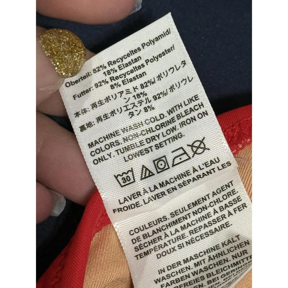 NWT J. Crew DD Halter Tie-Back Bikini Top With Mesh BY633 Bright Cerise Red Sz L - Image 5