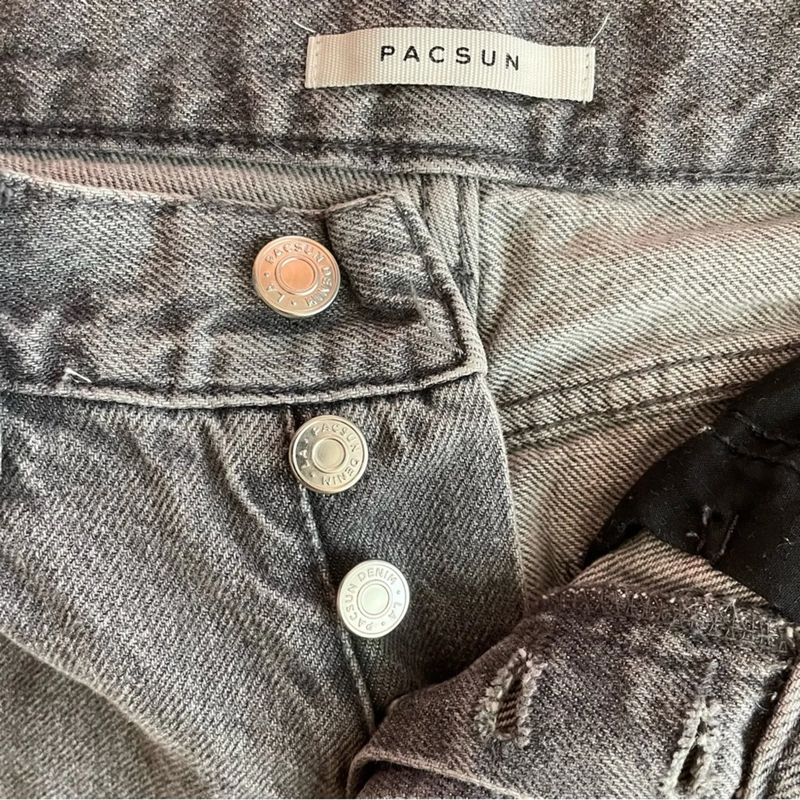 Pacsun Eco Gray High Waisted Straight Leg Button Fly Ankle Cropped Jeans 23 - Image 11