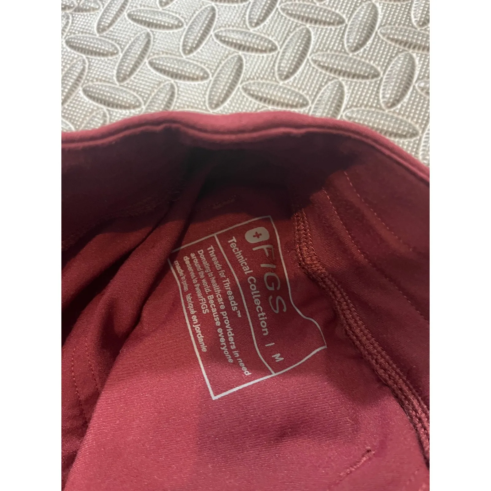 FIGS Yola Skinny Scrub Pants Size Womens Medium Red Bugundy Healthcare Medical - Image 3