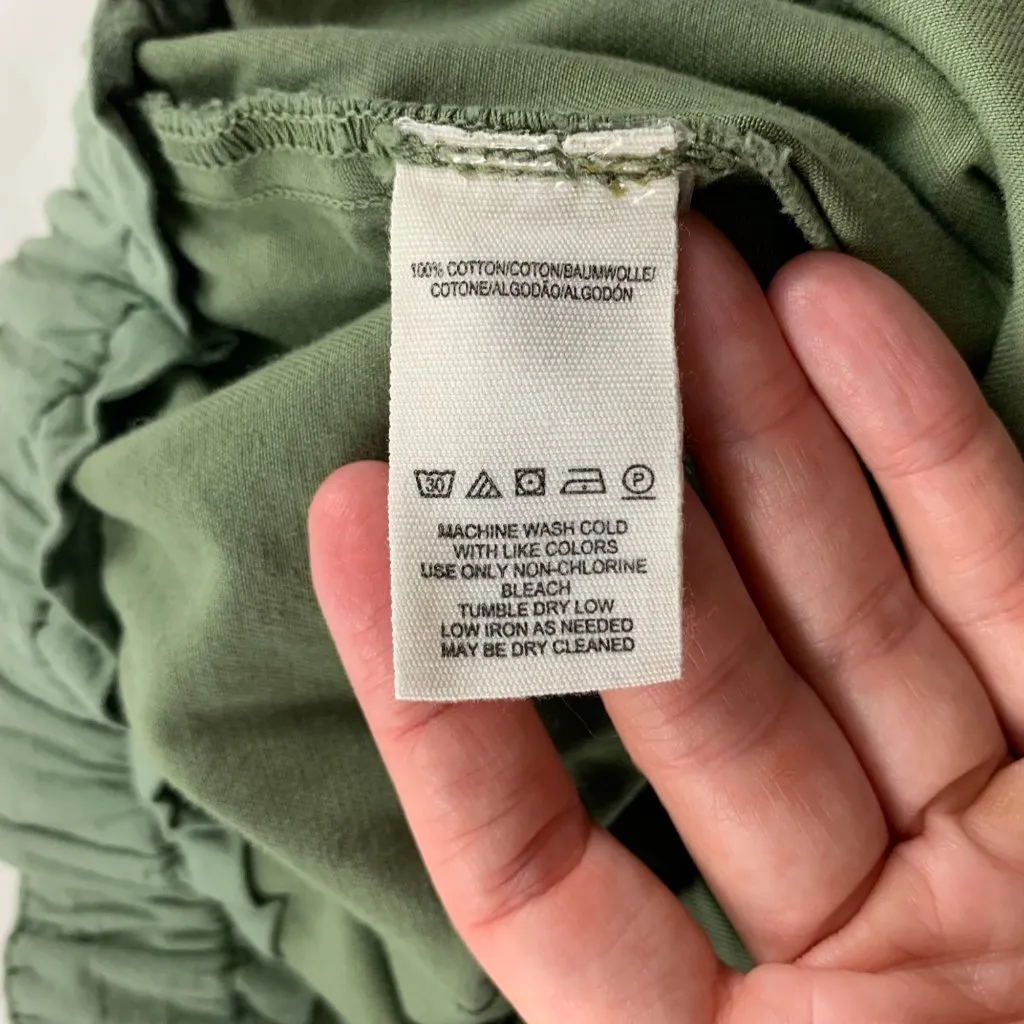 Free People Moss Green Canvas Cadet Button Fly Jogger Chino Pant M - Image 5