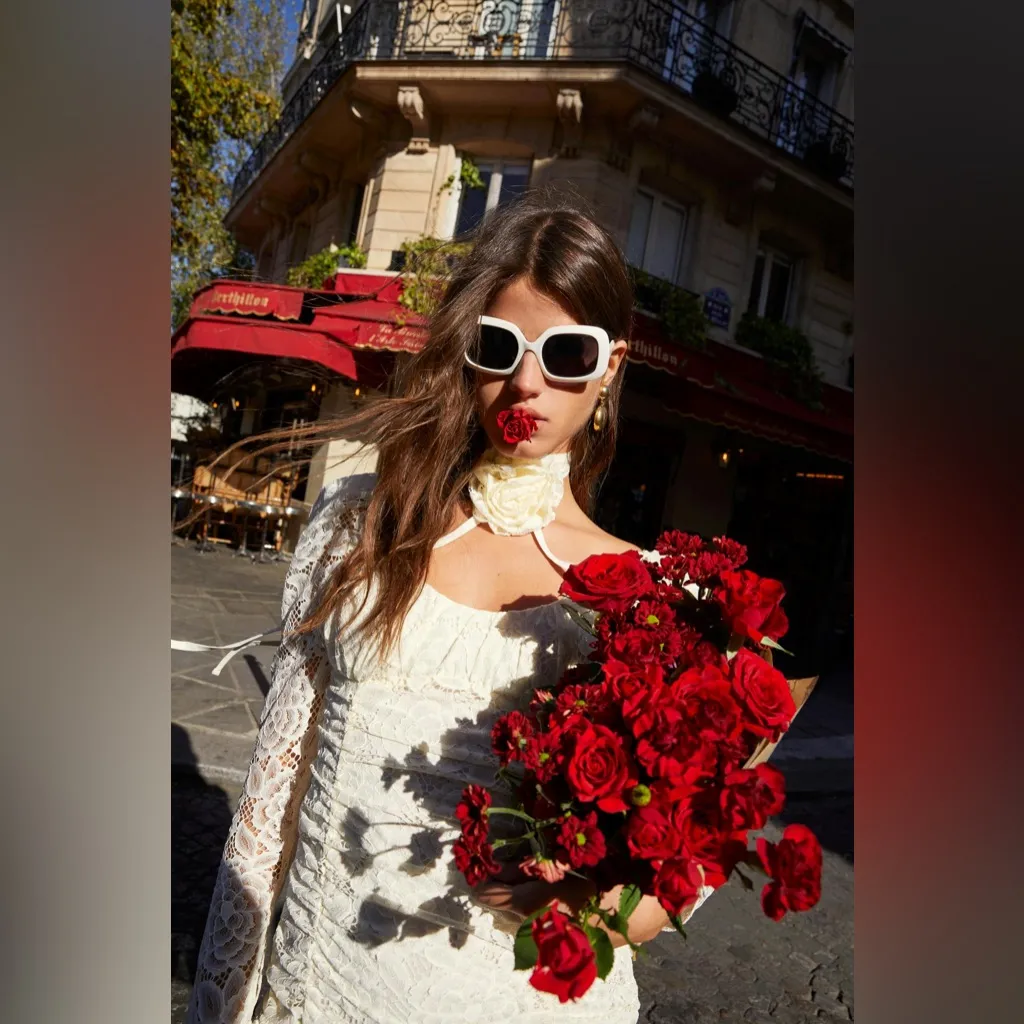 NWT For Love and Lemons belladonna lace rose vintage choker‎ mini dress XL - Image 4