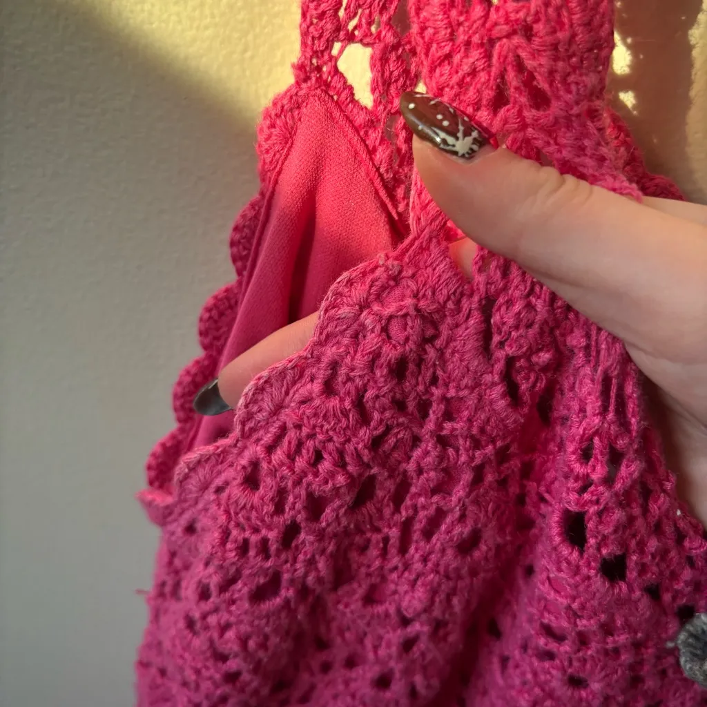 Karen Kane Pink Crochet Top - Image 4