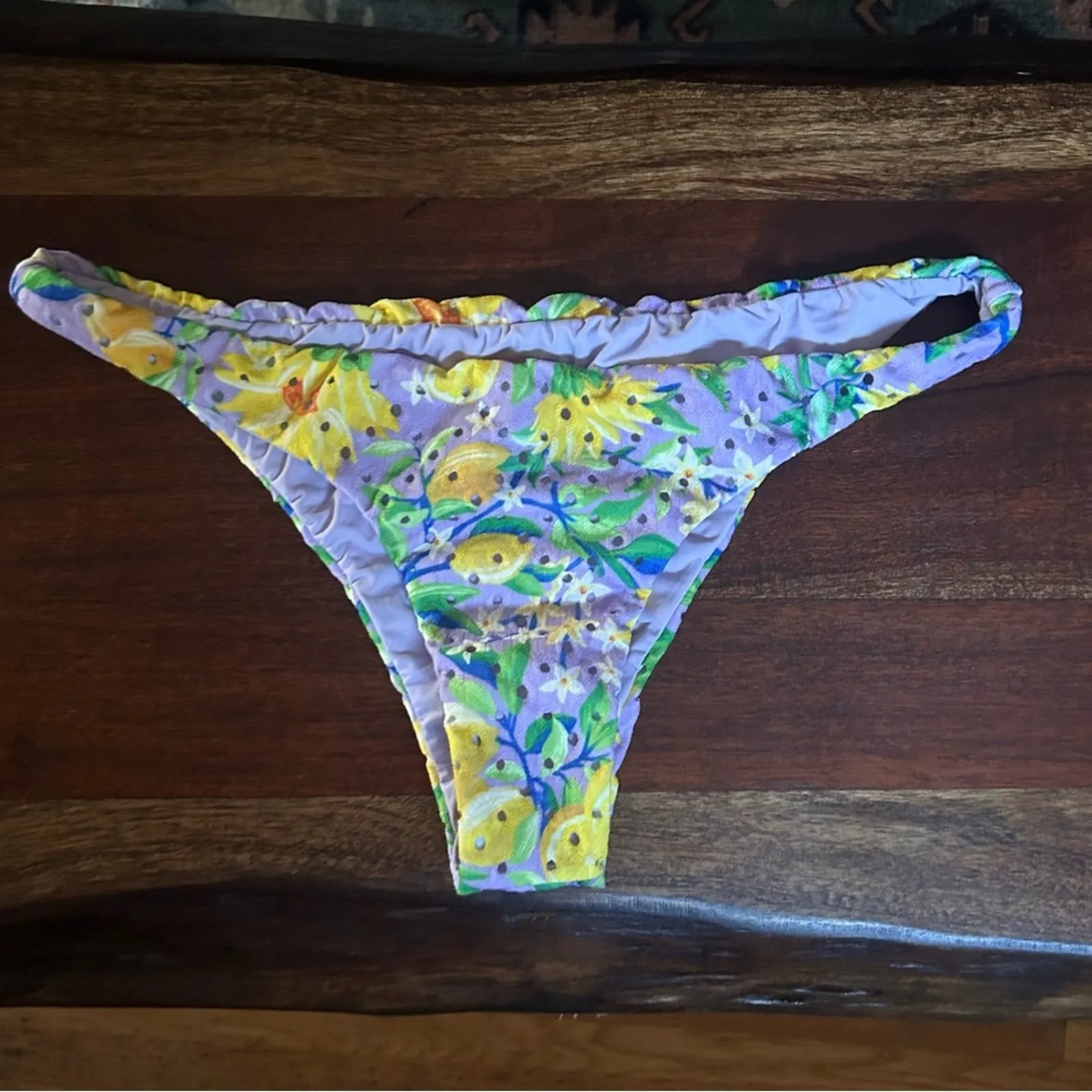 FARM RIO Lemon Dream Low Rise‎ Bikini Bottom Swim Bathing Suit Floral NEW Size L - Image 3