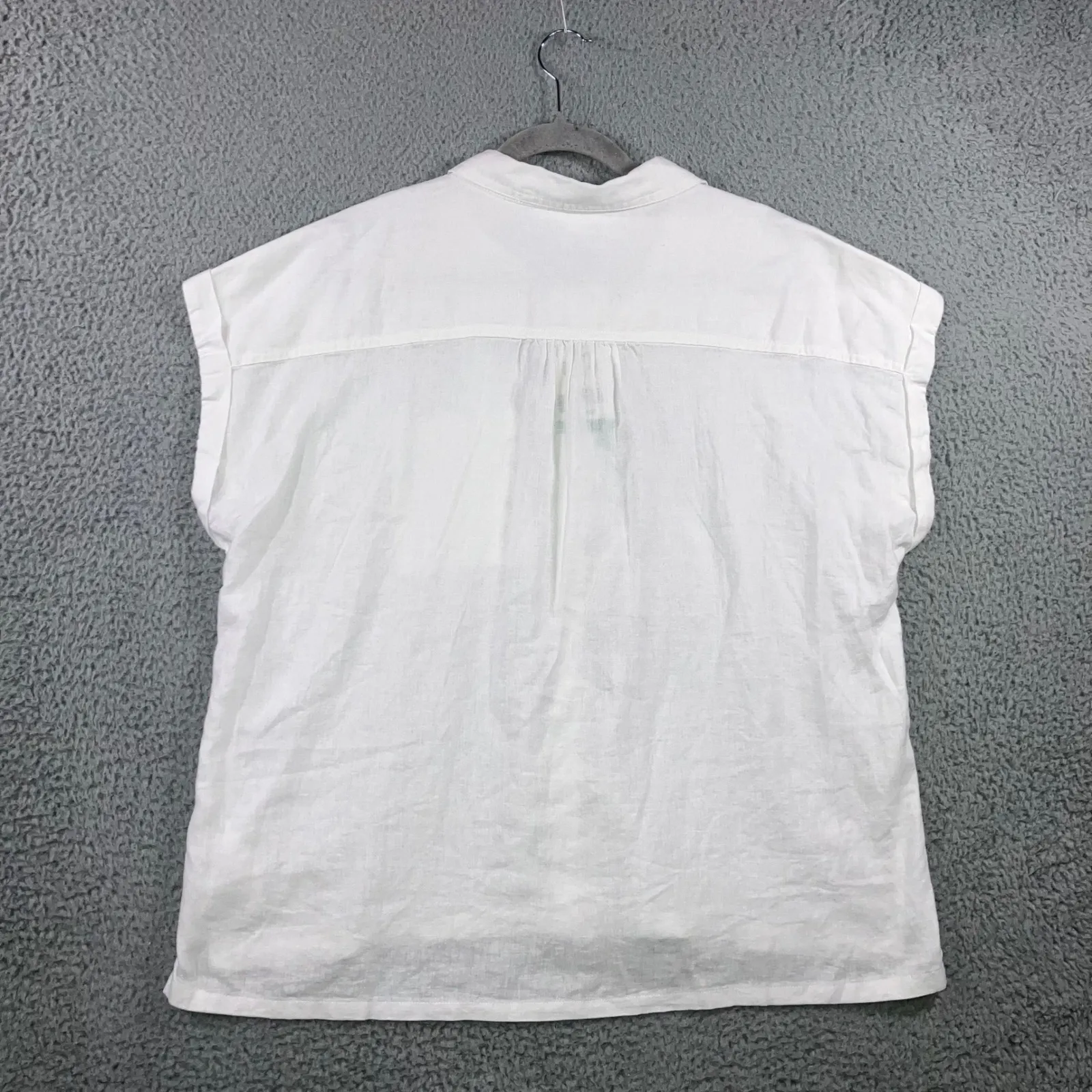 ORVIS Linen Blend Button Up Shirt Women XL Classic Short Sleeve Casual Capsule - Image 2