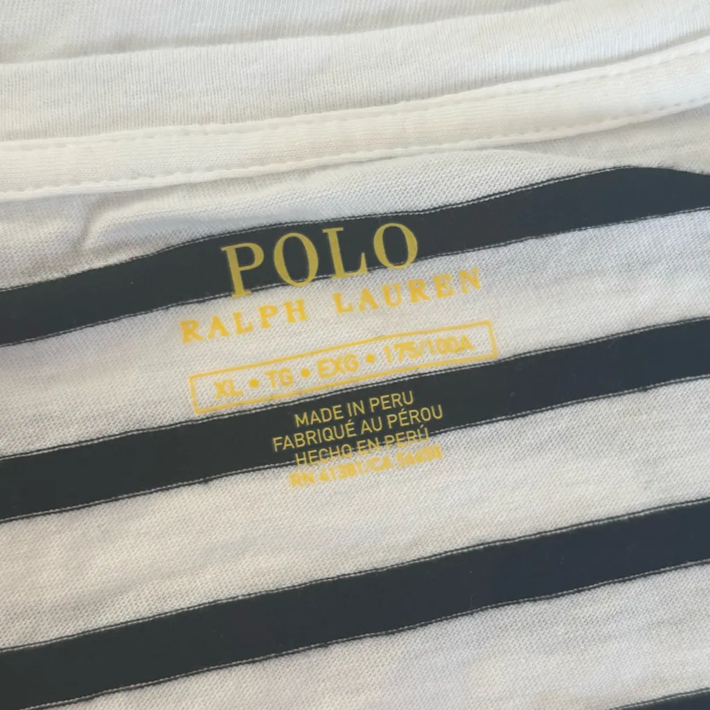 Polo by Ralph Lauren Black and White Striped Shirt XL Classic Chic Minimalistic - Image 3