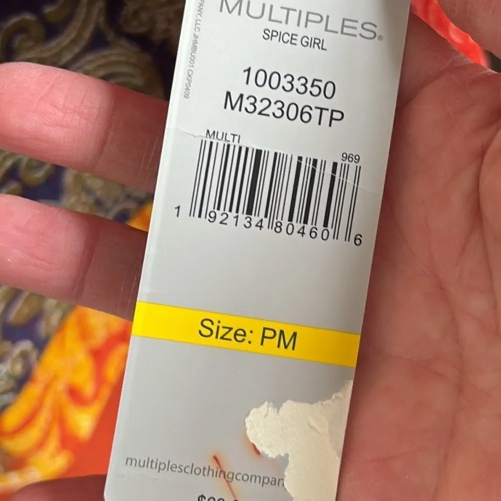 NWT Multiples Spice Girl Patchwork Top Petite Medium - Image 3
