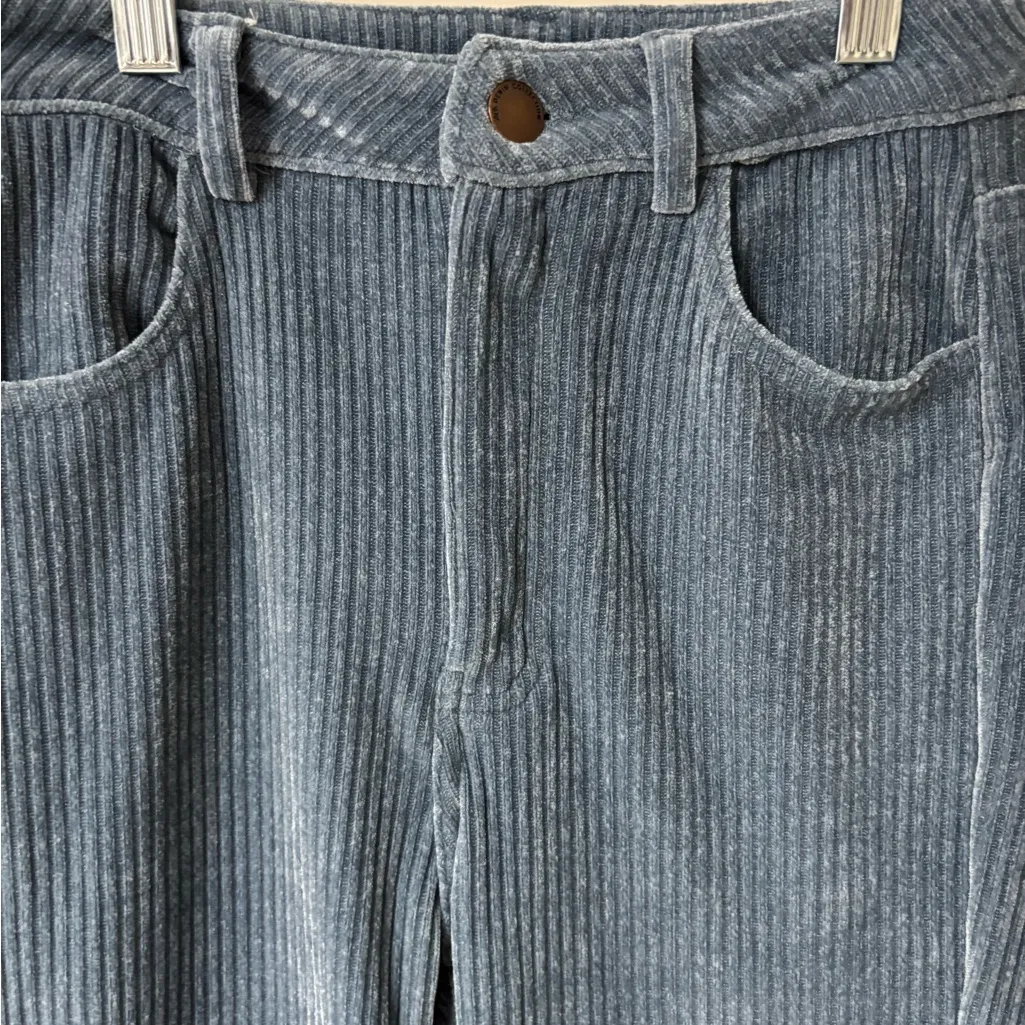Zara Blue Corduroy Slim Flare Pants Size 2/34 NEW Boho Hipster - Image 4