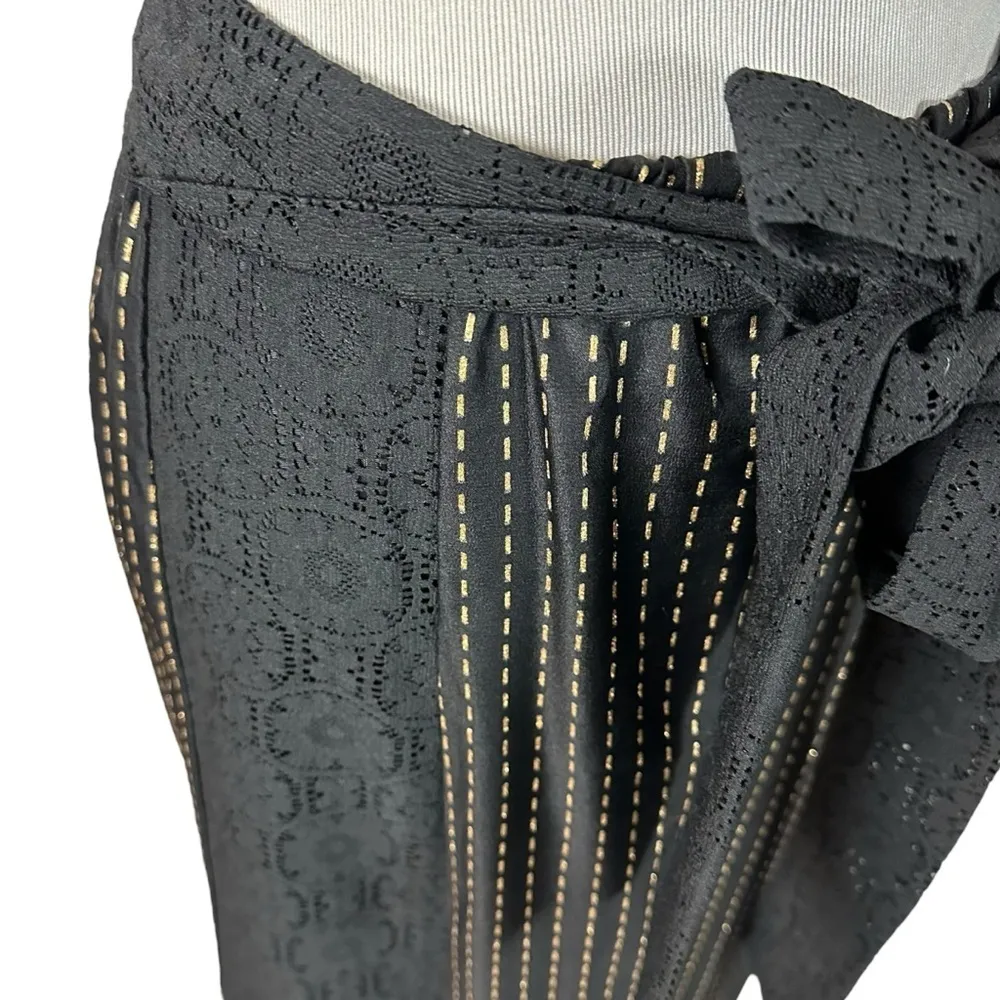 Vintage 70s Tumbleweeds Witchy Maxi Skirt Black Lace Velveteen Medium Edwardian - Image 4