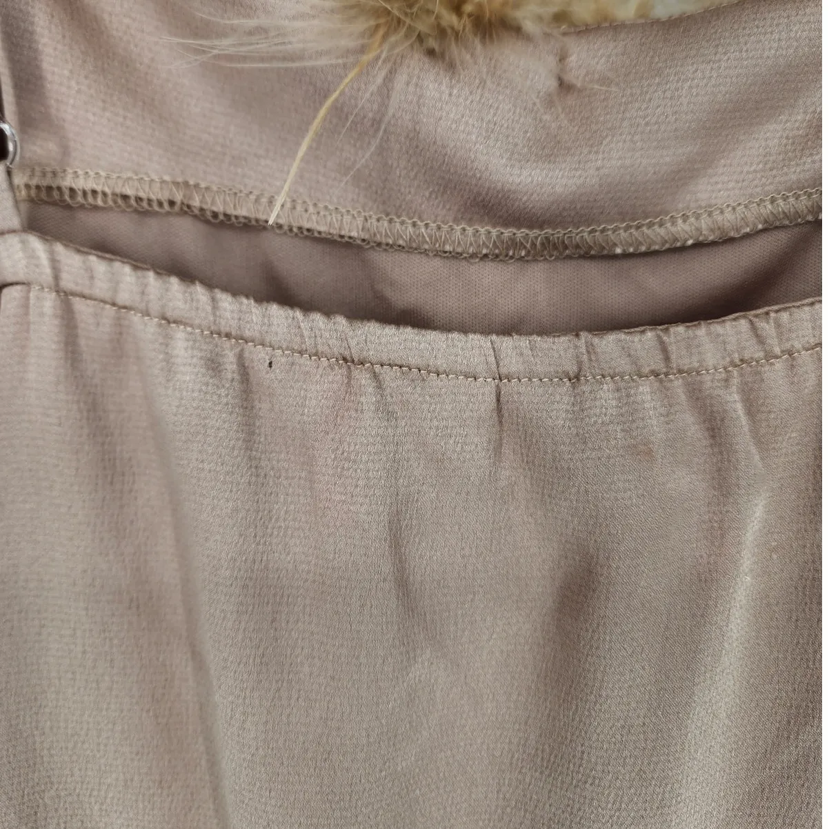 Charmed Hearts Tan Feather Trim Slip Dress Beige Women’s Size: M - Image 8