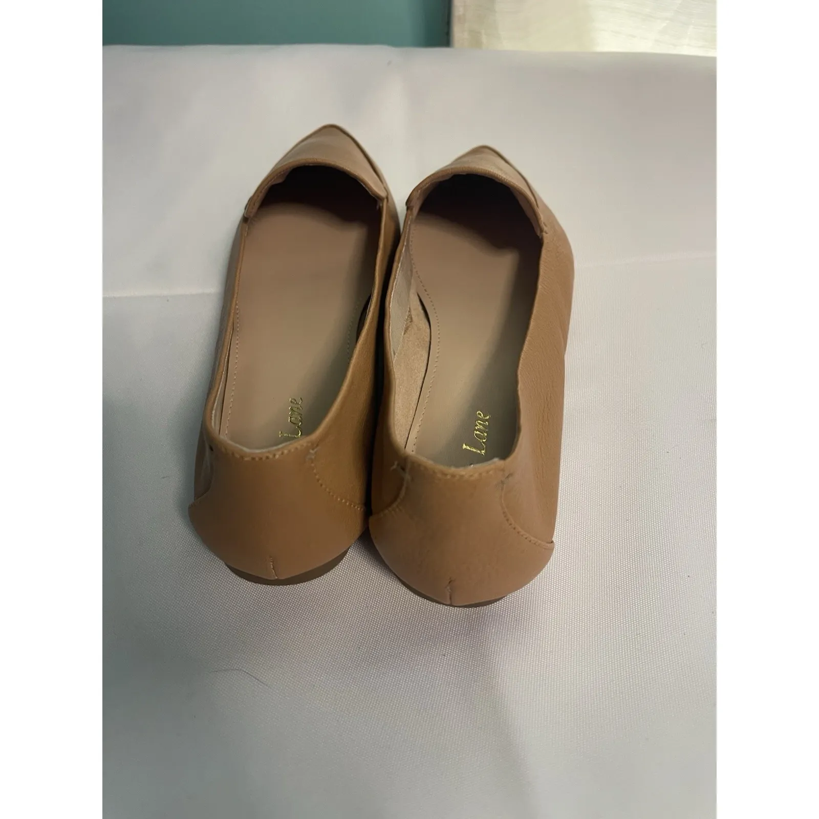 Essex Lane Women's Leather Slip On Tan Shoes Size 8M - Image 4