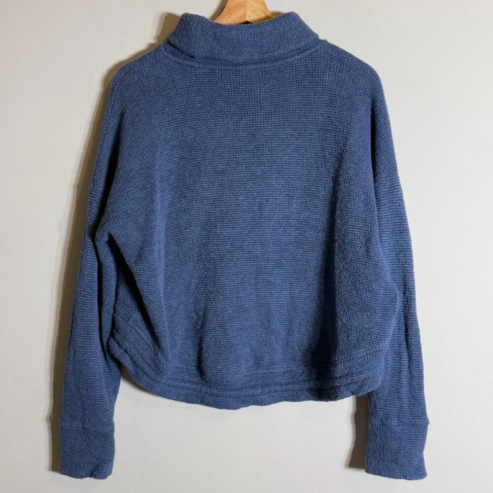 Sweaty Betty Bouclé Funnel Neck Sweatshirt Pullover Women's Medium 8-10 Blue - Image 10