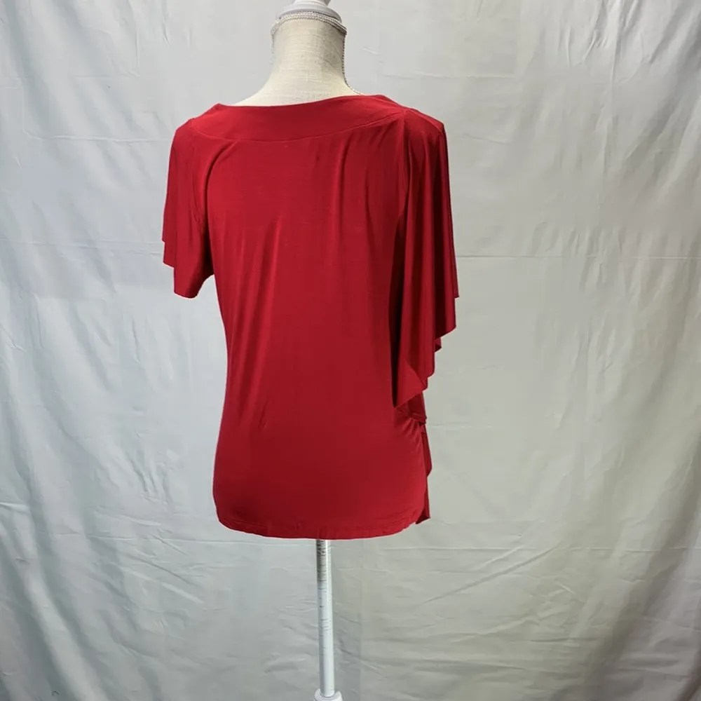 Charming Charlie NWT Red Sequin Collared Dress Shirt Size Large - Image 6