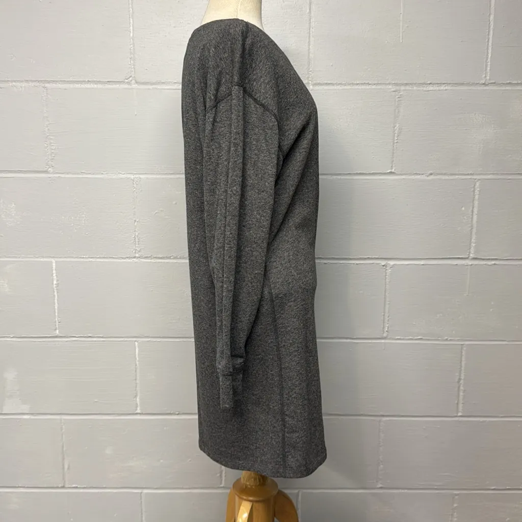 CAbi Charcoal Gray Put On Ruched Long Sleeve Sweatshirt Dress # 3650 Medium - Image 3