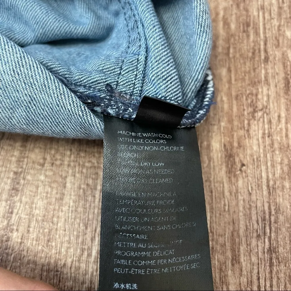 Free People Splendor In The Grass Denim Paper Bag Tie Waist Mini Skirt - Image 6