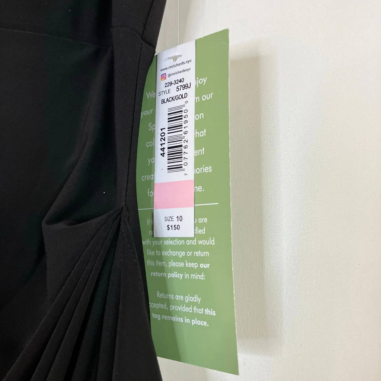 R&M Richards | Formal Floor Length Sleeveless Dress Black Gold NWT Womens 10 - Image 4