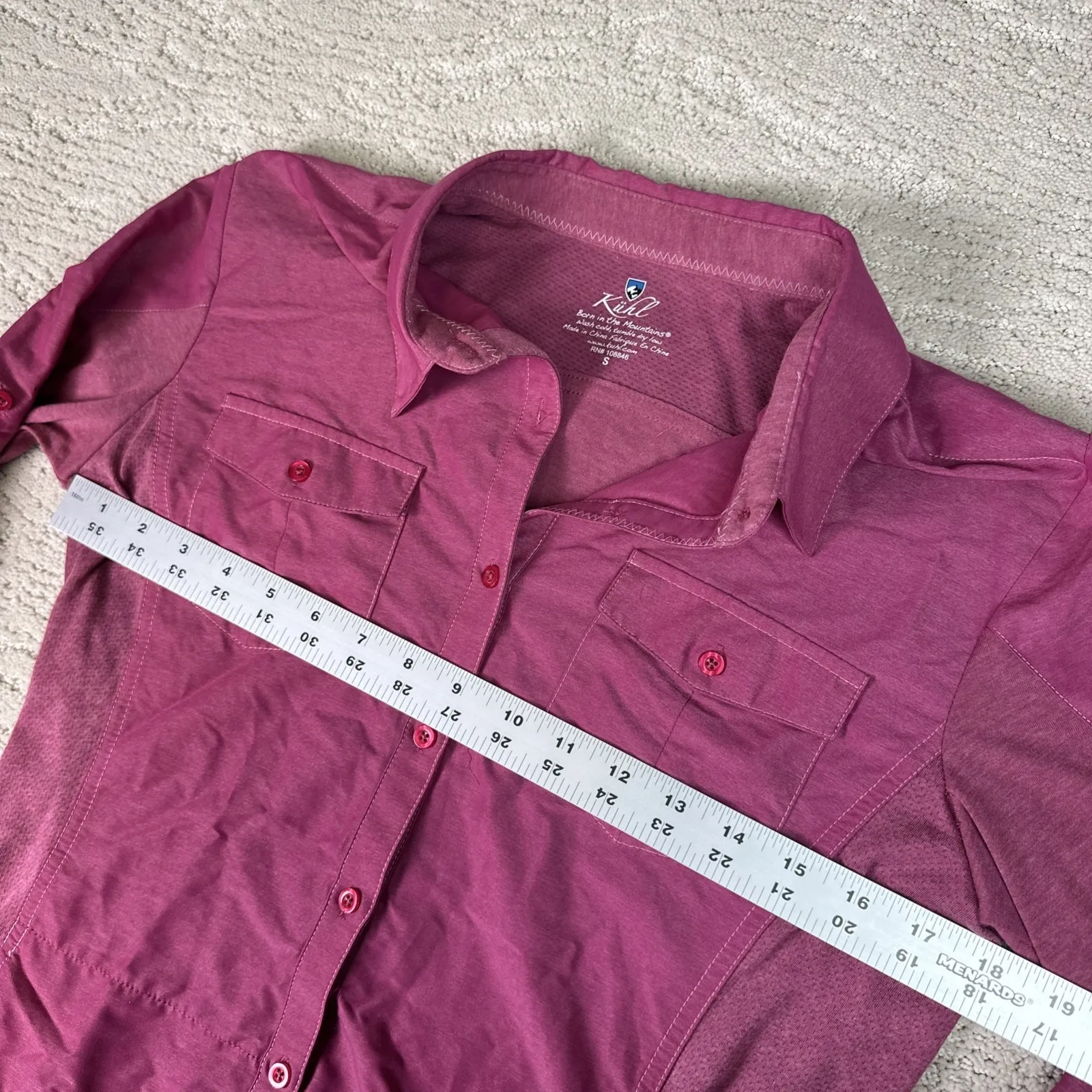 Women's Kuhl Small Pink Button Hiking Long Sleeve Shirt Pocket Outdoor - Image 4