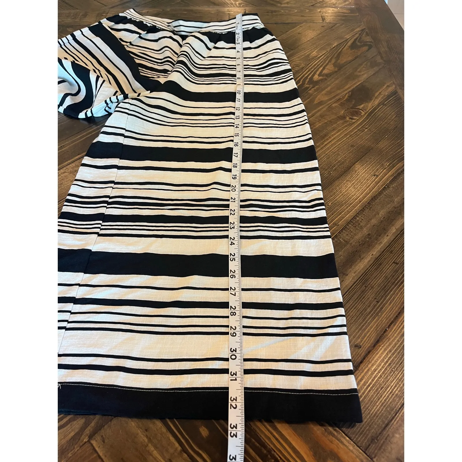 Cottage Core Wide Leg Pant Women Medium Lagenlook Boho Hippie Crop Beach Cruise Black - Image 7