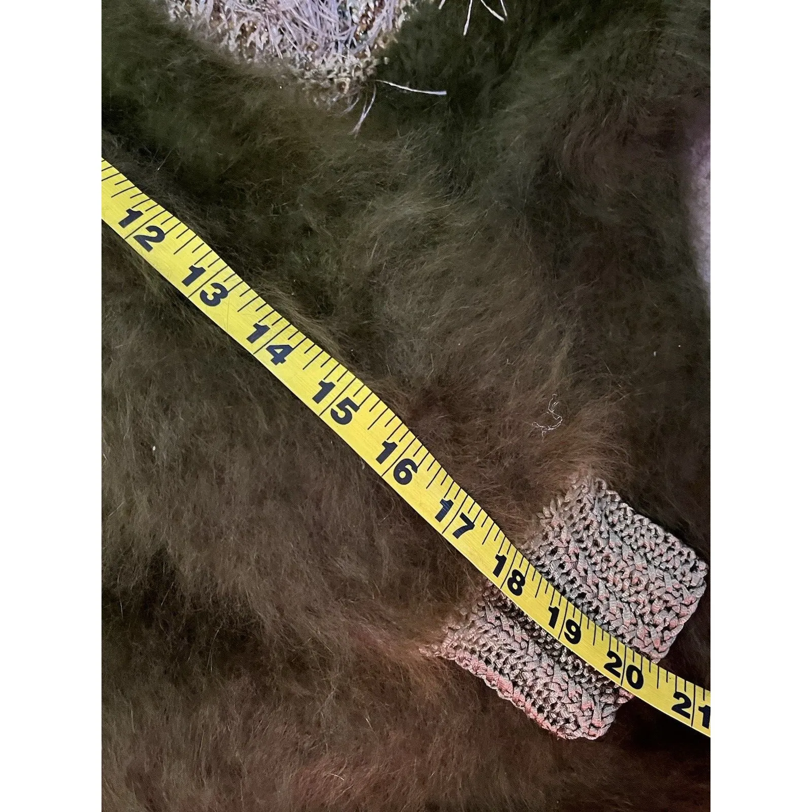 Womens Avante Garde Mohair Sweater M Earthy Artsy Boho Textured Art To Wear Green Size M - Image 7