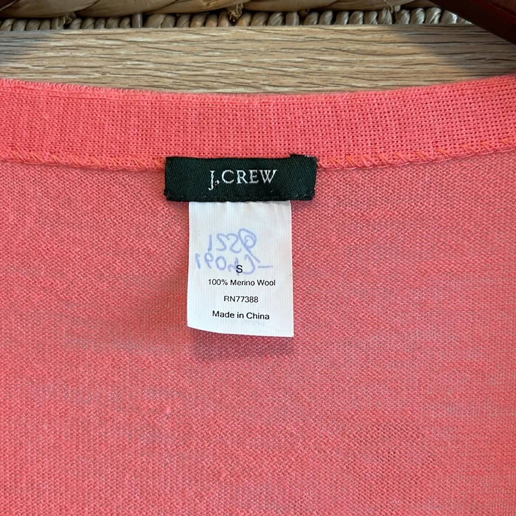 J. Crew 100% Merino Wool V-neck Lightweight Cardigan Sweater Top, S - Image 2