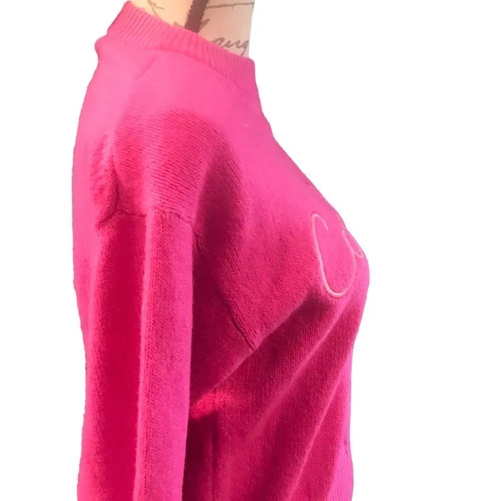 H&M Embroidery Couleurs Pink Long Sleeve Sweater XS - Image 4